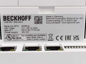 Beckhoff CX8190 Embedded PC with Arm Cortex-A9 and 2-port Ethernet switch