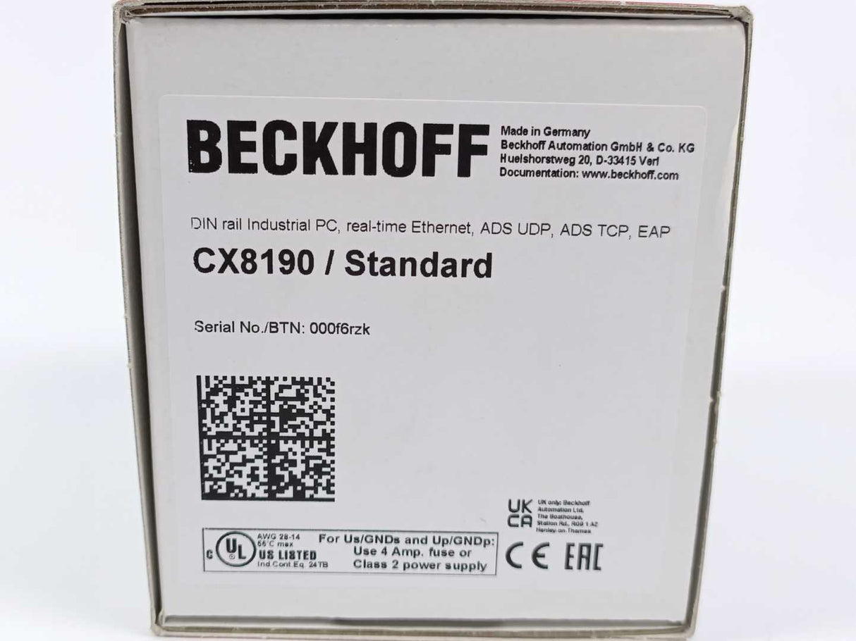 Beckhoff CX8190 Embedded PC with Arm Cortex-A9 and 2-port Ethernet switch