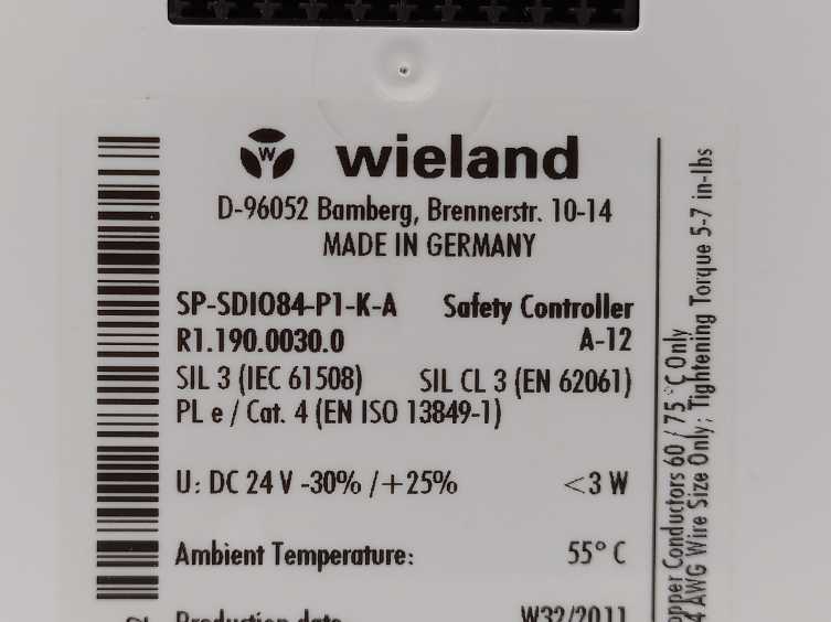 Wieland R1.190.0030.0 SP-SDIO84-P1-K-A Digital I/O-module DC 24V