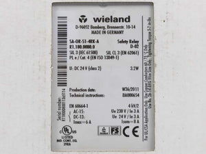 Wieland R1.180.0080.0 Safety Relay, U: DC 24 V (class 2) 3.2W