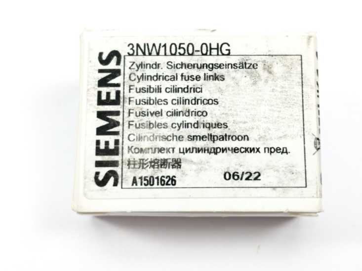 Siemens 3NW1050-0HG Cylindrical Fuse Links 8 Pcs.