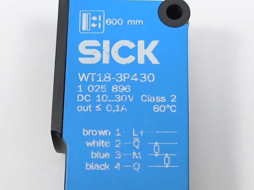 SICK 1025896 WT18-3P430 Diffuse Photoelectric Sensor 50-600mm Detection Range