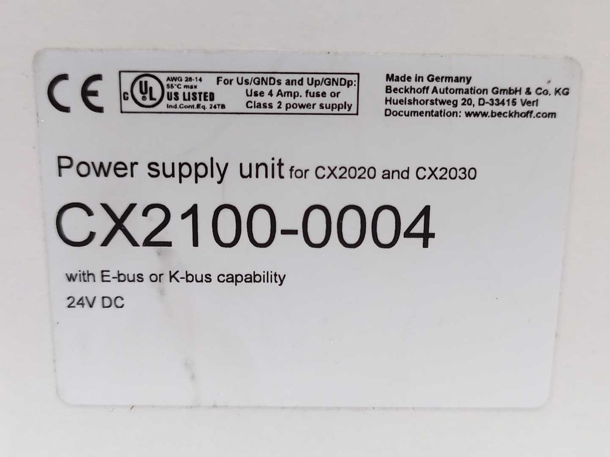 Beckhoff CX2100-0004 Power Supply Unit