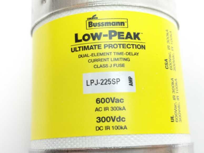 Cooper Bussmann LPJ-225SP Low-Peak Ultimate Protection Class J Fuse