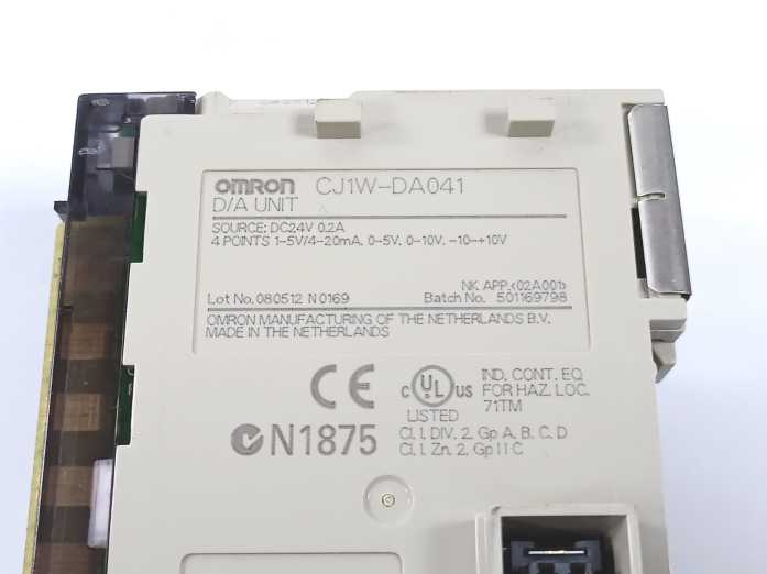 OMRON CJ1W-DA041 Analog Output Unit