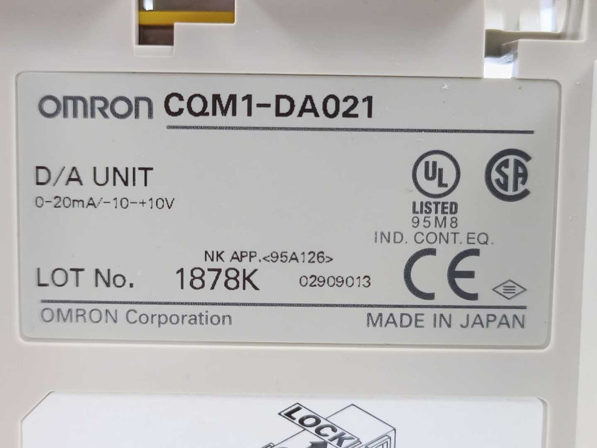 OMRON CQM1-DA021 D/A Unit