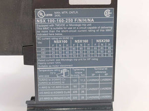 Schneider Electric LV431408 ComPact NSX250F 4-Pole MCCB Frame