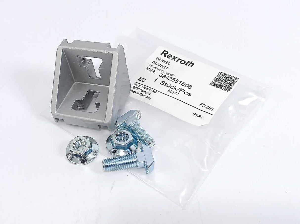 Bosch Rexroth 3842551606 Winkel 45x45 Silver Set Gusset / Angle Bracket