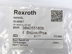 Bosch Rexroth 3842551606 Winkel 45x45 Silver Set Gusset / Angle Bracket
