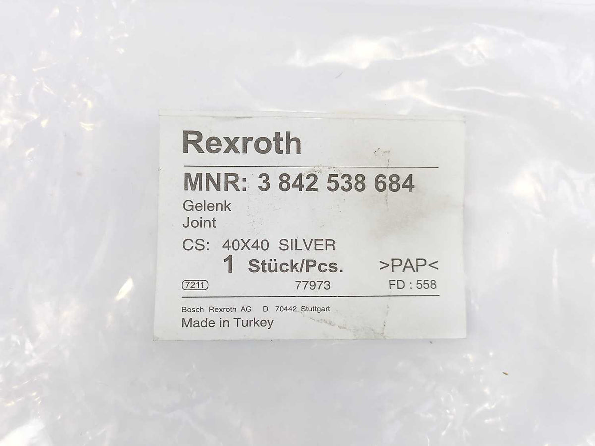 Bosch Rexroth 3842538684 Gelenk, Joint 40x40 Support Silver