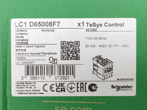 Schneider Electric LC1 D65008F7 TeSys D Contactor - 110 V AC 50/60 Hz