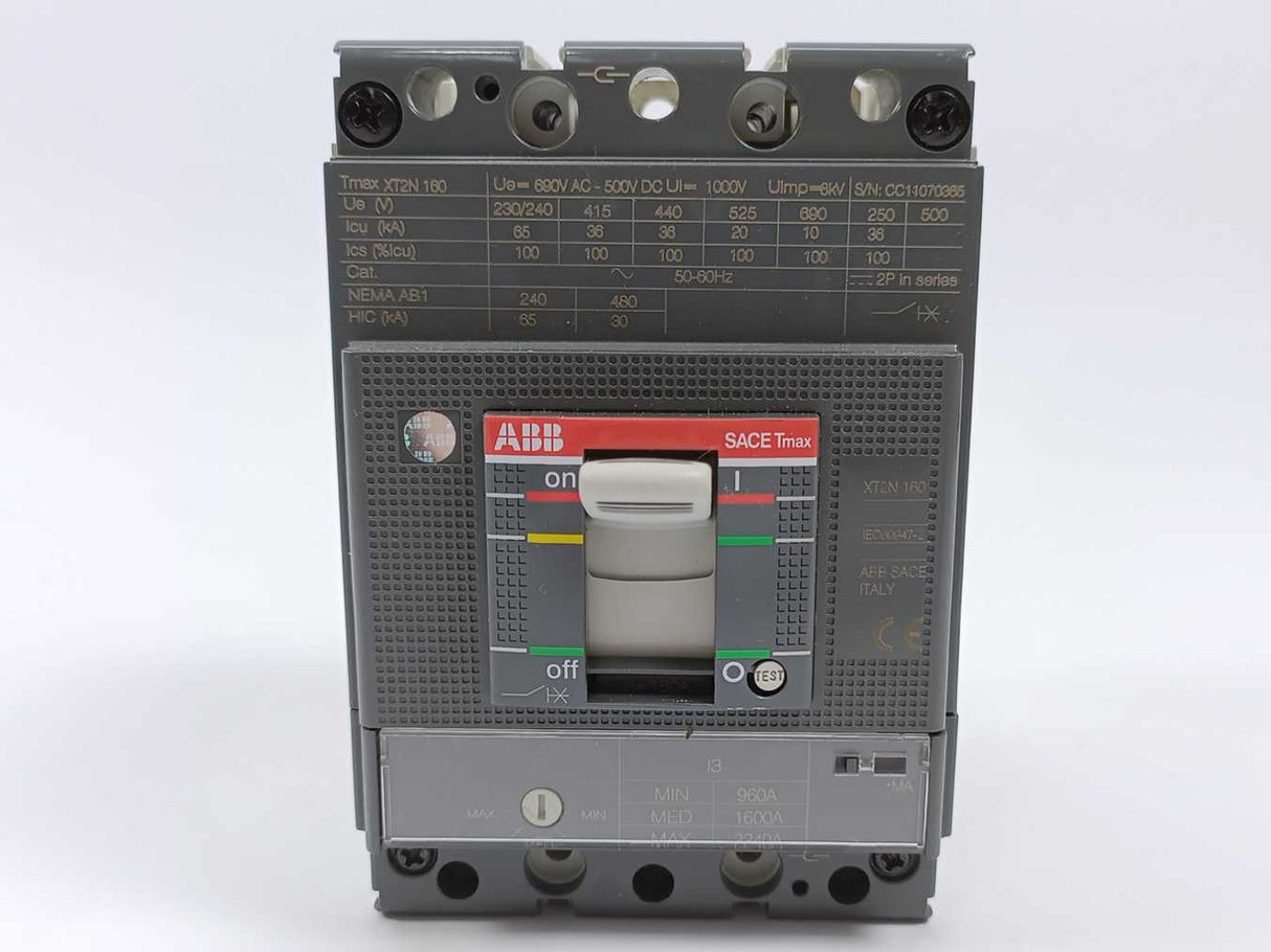 ABB 1SDA076529R1 SACE TMAX XT2 N 160 Circuit Breaker