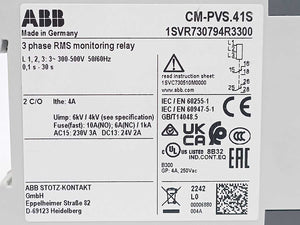 ABB 1SVR730794R3300 CM-PVS.41S 3-Phase RMS Monitoring Relay