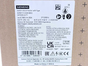 Siemens 3KF3325-0LF11 Switch Disconnector with Fuse 250A