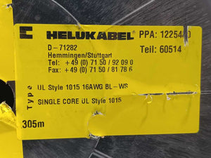 HELUKABEL 60514 Single Core UL Style 1015 16AWG Wire. 200m Spool