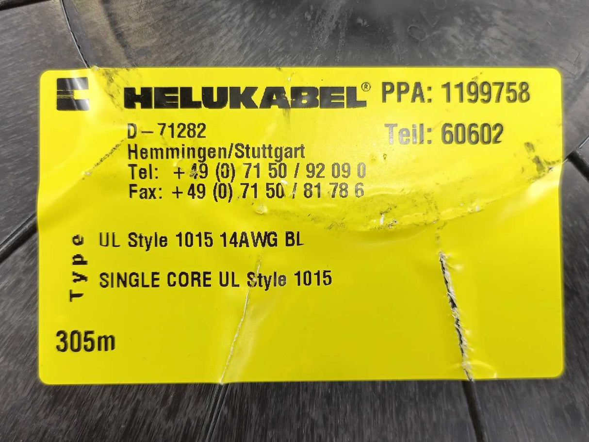 HELUKABEL 60602 Single Core UL Style 1015 14AWG Wire. 250m Spool