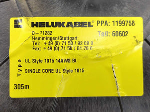 HELUKABEL 60602 Single Core UL Style 1015 14AWG Wire. 250m Spool