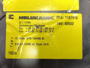 HELUKABEL 60602 Single Core UL Style 1015 14AWG Wire. 100m Spool