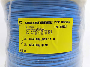 HELUKABEL 60602 Single Core UL Style 1015 14AWG Wire. 152m Spool