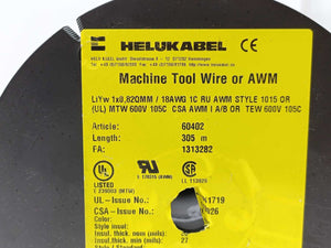 HELUKABEL 60402 Single Core UL Style 1015 18AWG Wire. 250m Spool
