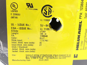 HELUKABEL 60302 Single Core UL Style 1015 20AWG Wire. 200m Spool