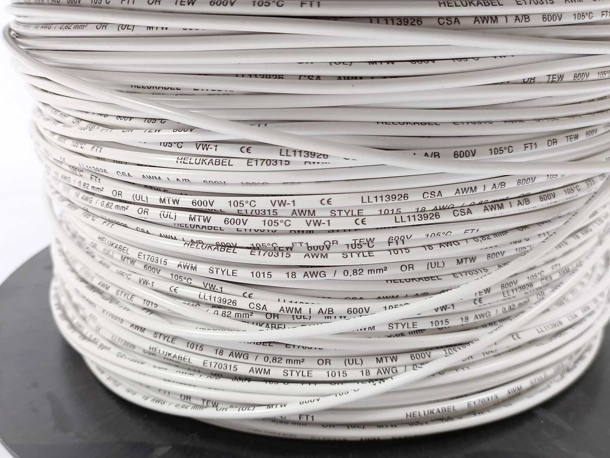HELUKABEL 60405 Single Core UL Style 1015 18AWG Wire. 250m Spool