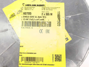 HELUKABEL 60705 Single Core UL Style 1015 12AWG Wire. 305m Spool