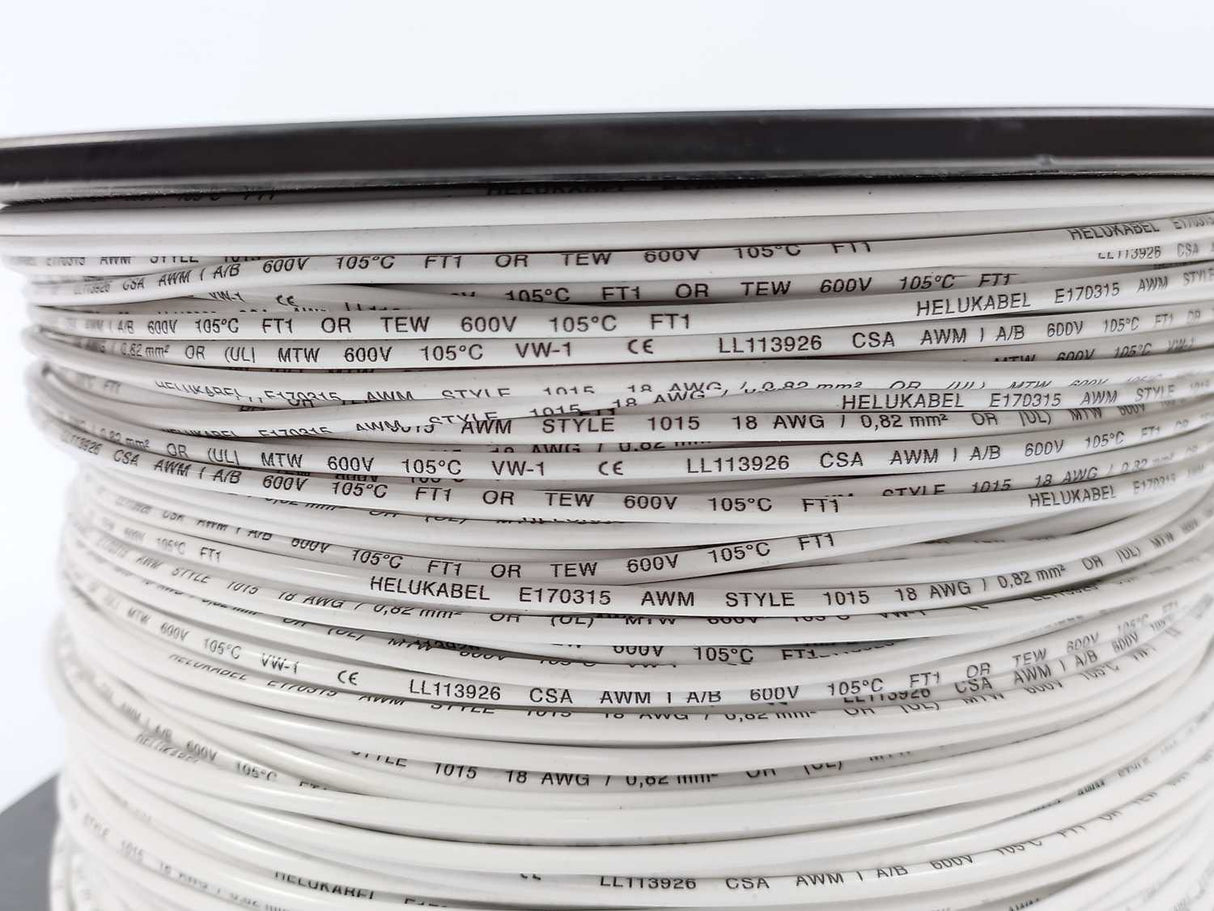 HELUKABEL 60405 Single Core UL Style 1015 18AWG Wire. 280m Spool
