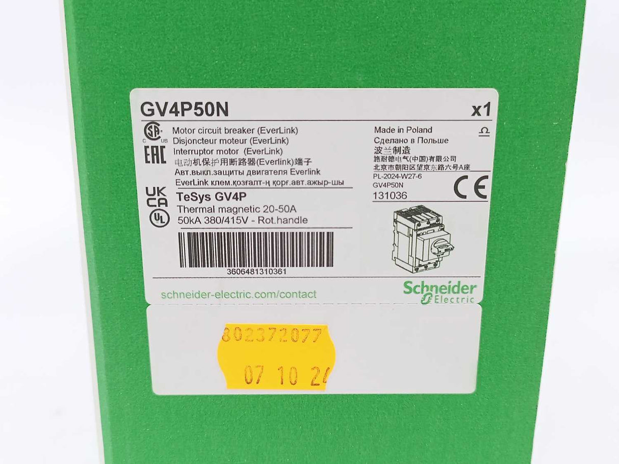 Schneider Electric GV4P50N TeSys Motor Circuit Breaker