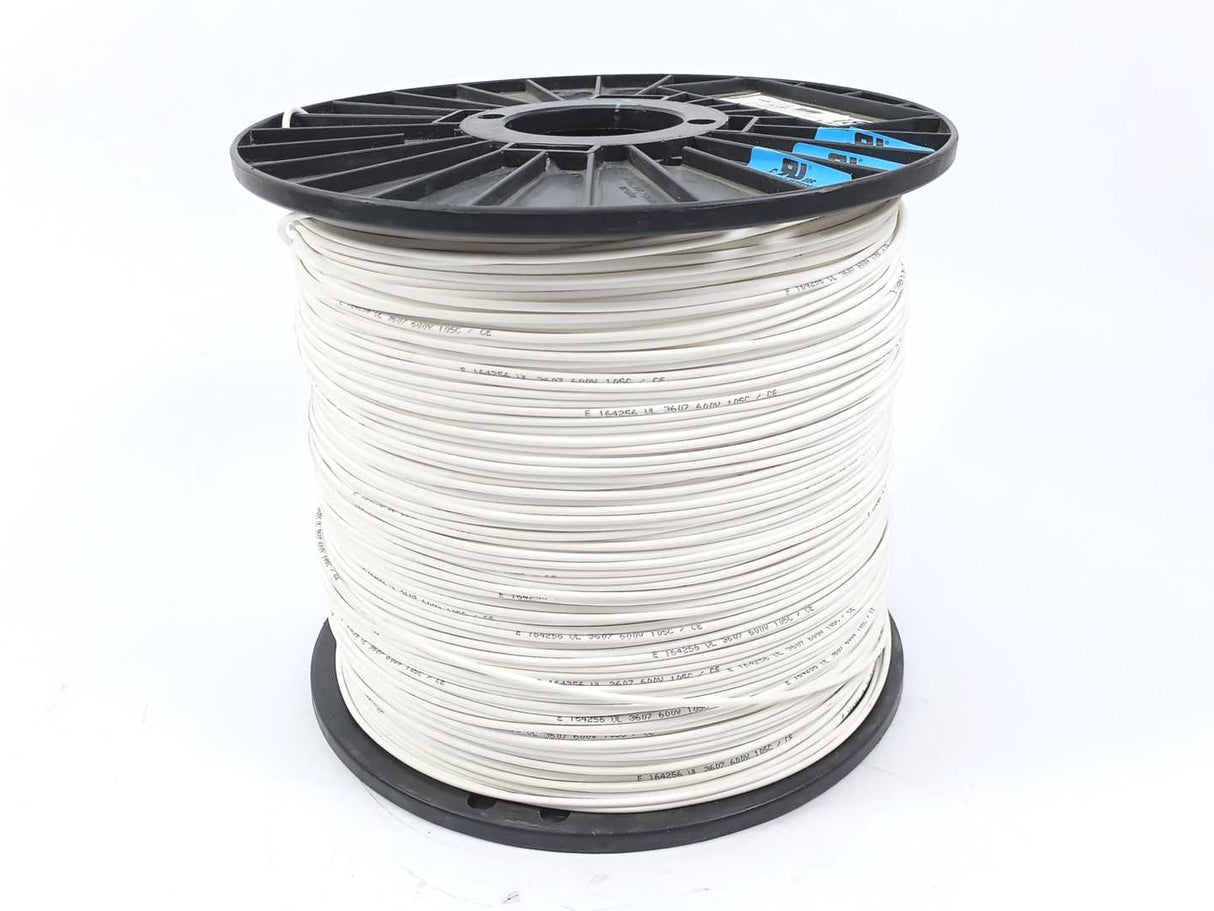 Nelco 0130184 TX UL 3607 AWG 18 Single Core Tinned White Cable. 1000m Spool