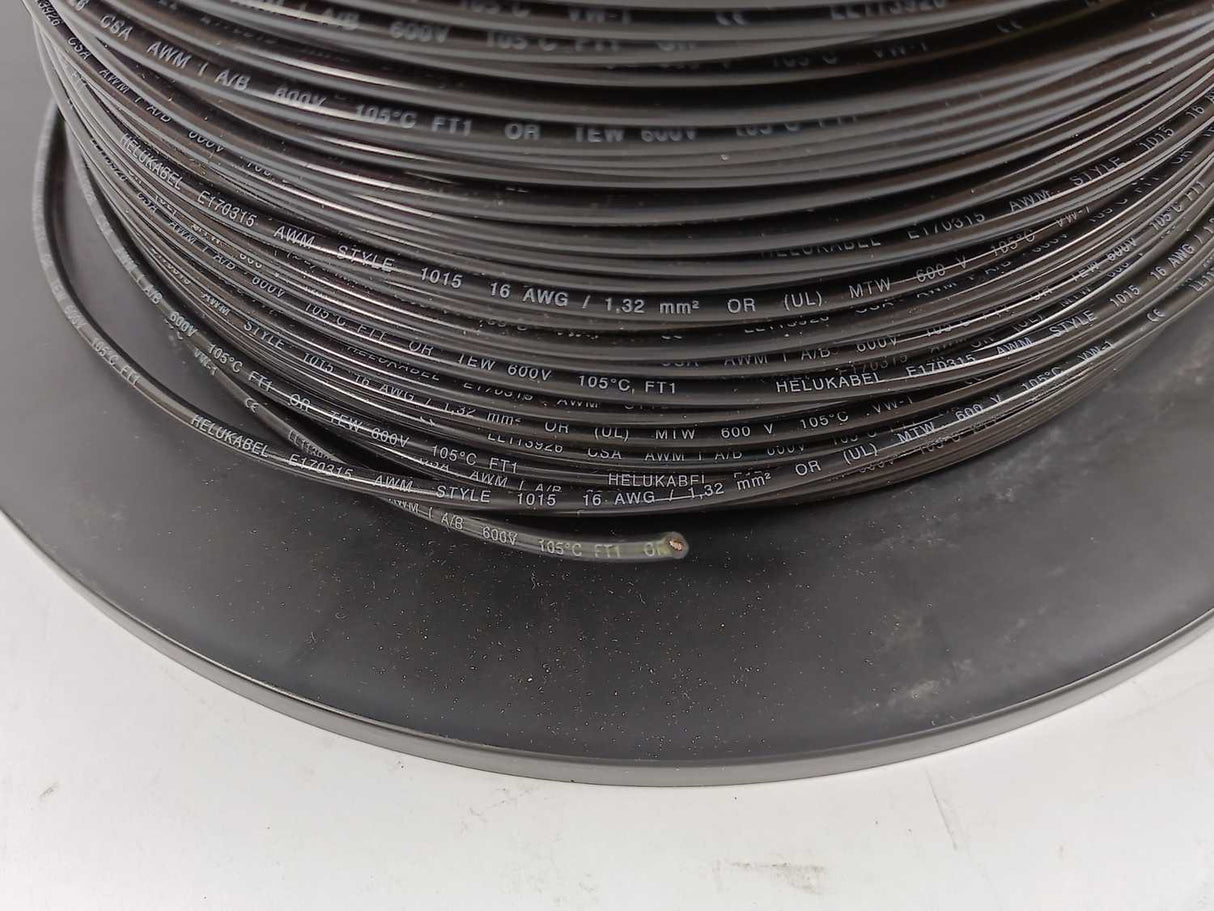 HELUKABEL 60501 Single Core UL Style 1015 16AWG Black Wire. 250m Spool
