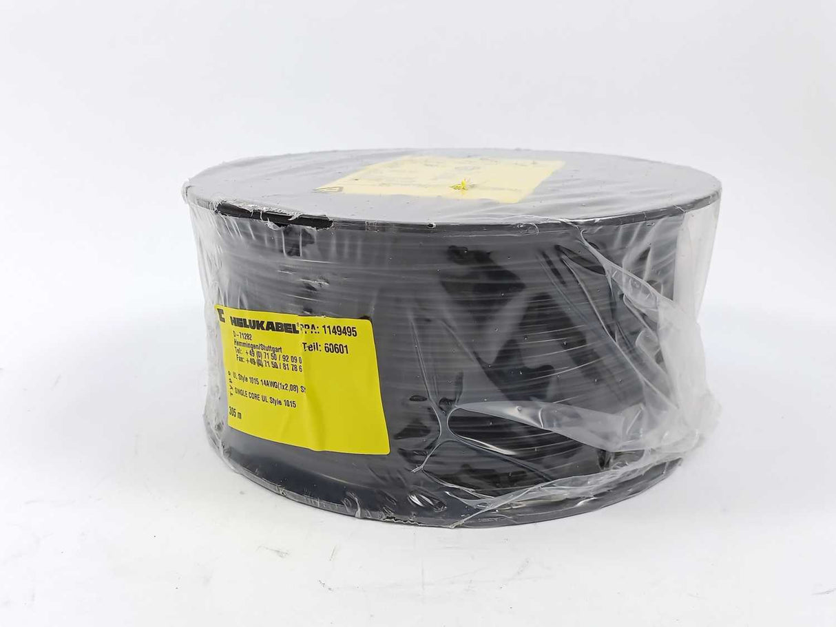 HELUKABEL 60601 Single Core UL Style 1015 14AWG Black Wire. 305m Spool