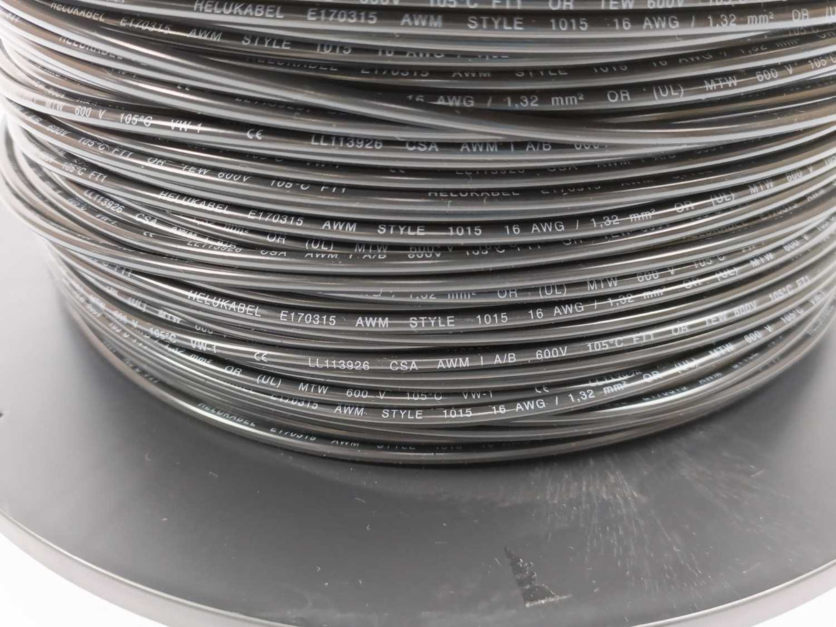HELUKABEL 60501 Single Core UL Style 1015 16AWG Black Wire. 305m Spool