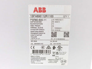 ABB 1SFA896112R1100 PSR60-600-11 Softstarter, 60 A, 208-600 V AC