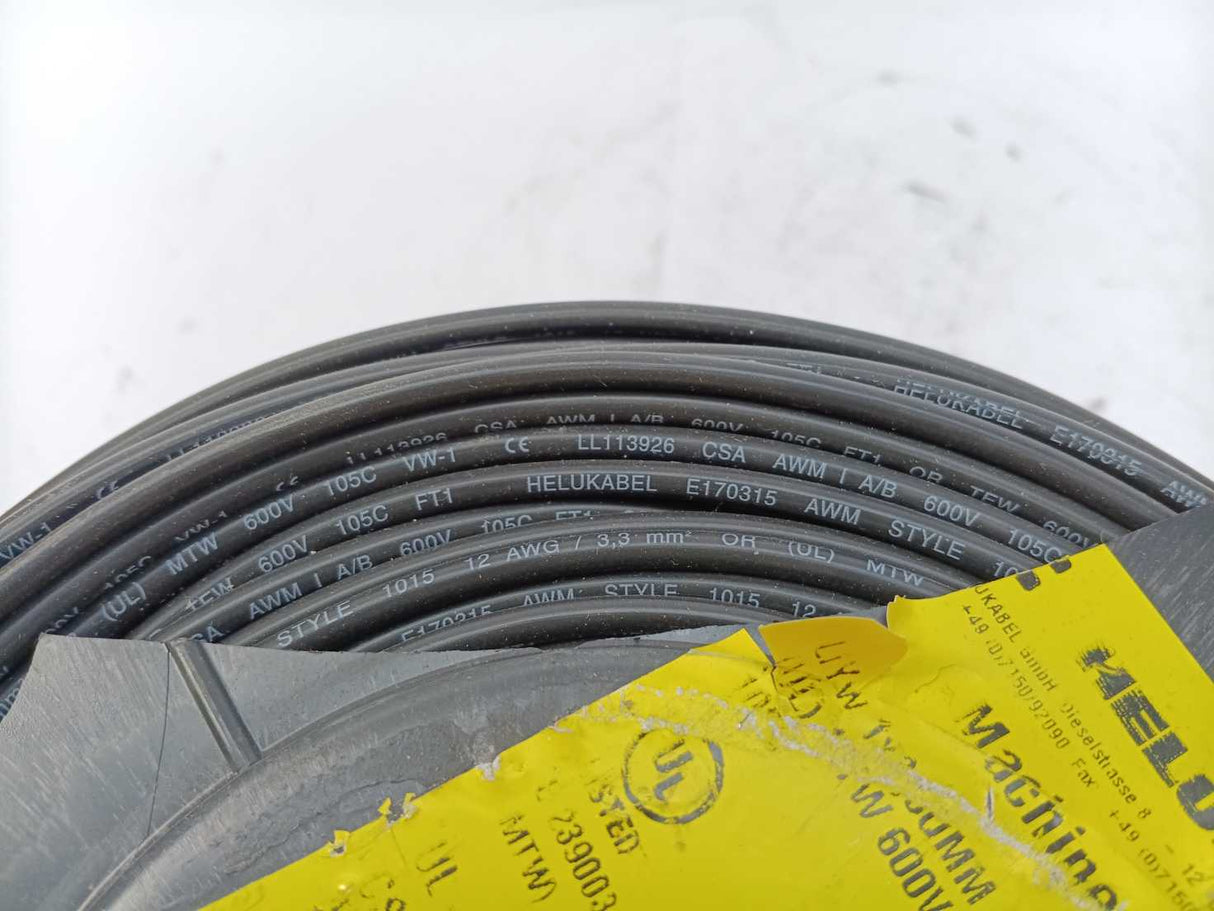 HELUKABEL 60701 Single Core UL Style 1015 12AWG Black Wire. 250m Spool