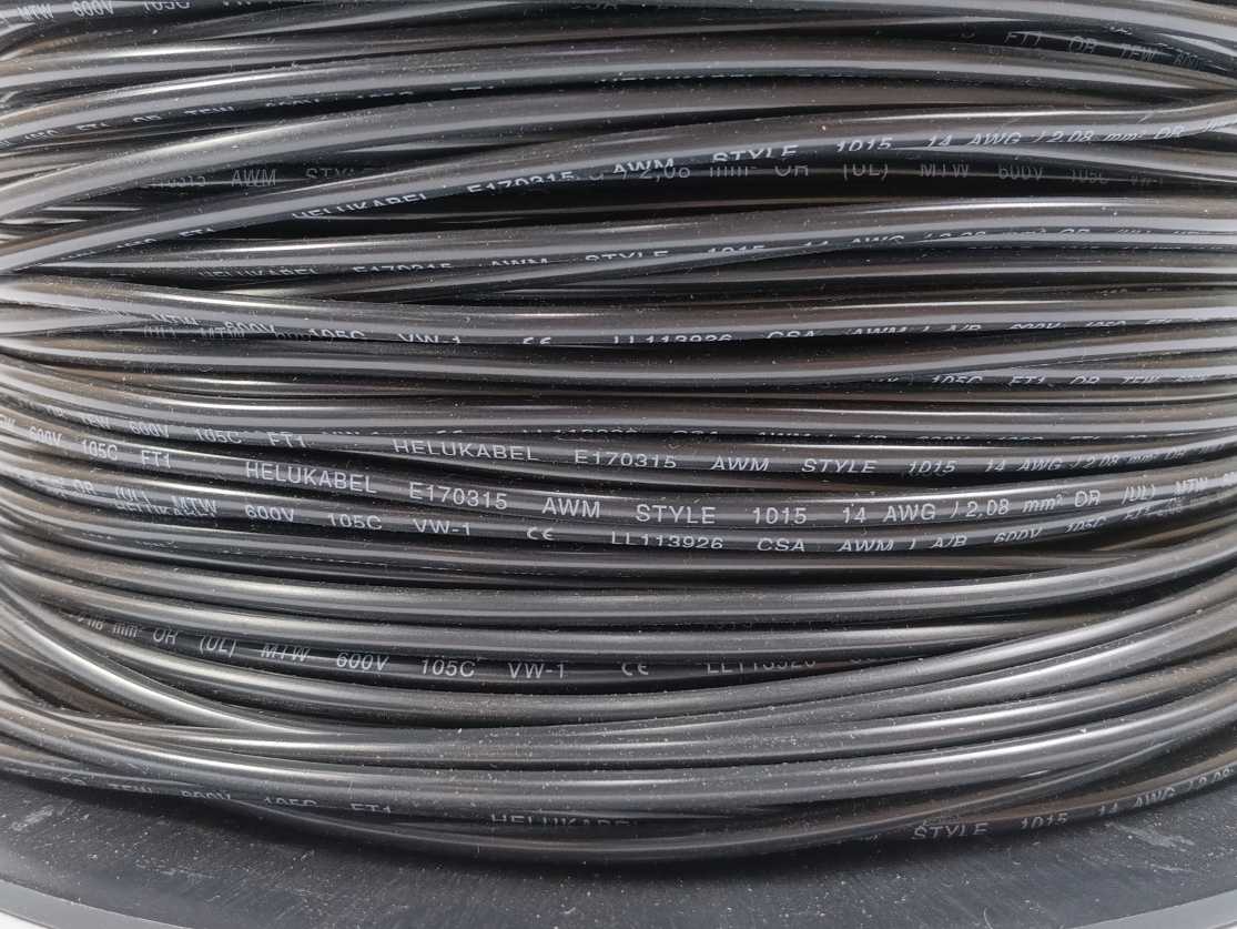 HELUKABEL 60601 Single Core UL Style 1015 14AWG Black Wire. 200m Spool