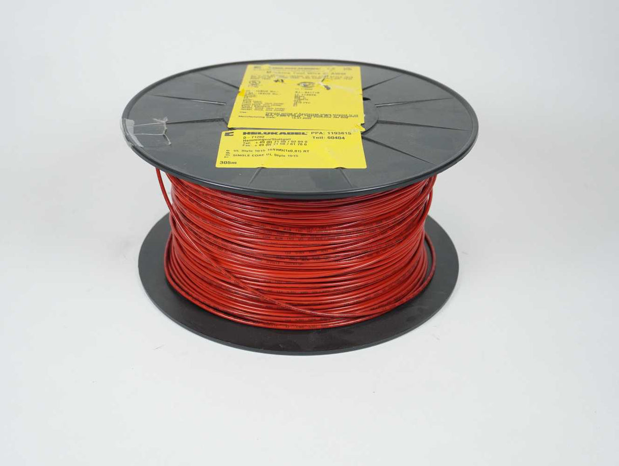 HELUKABEL 60404 Machine Tool Wire / AWM LiYw 1x0.82QMM 18AWG 1C Red 305m.