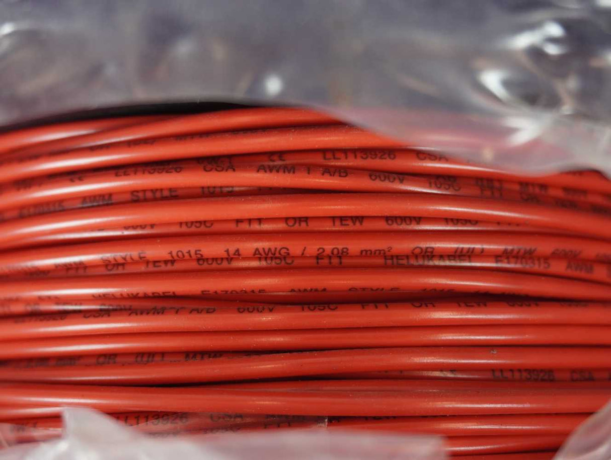 HELUKABEL 60604 LiYw 1x2.08QMM / 14AWG Machine Tool Wire - Red, 152m Reel