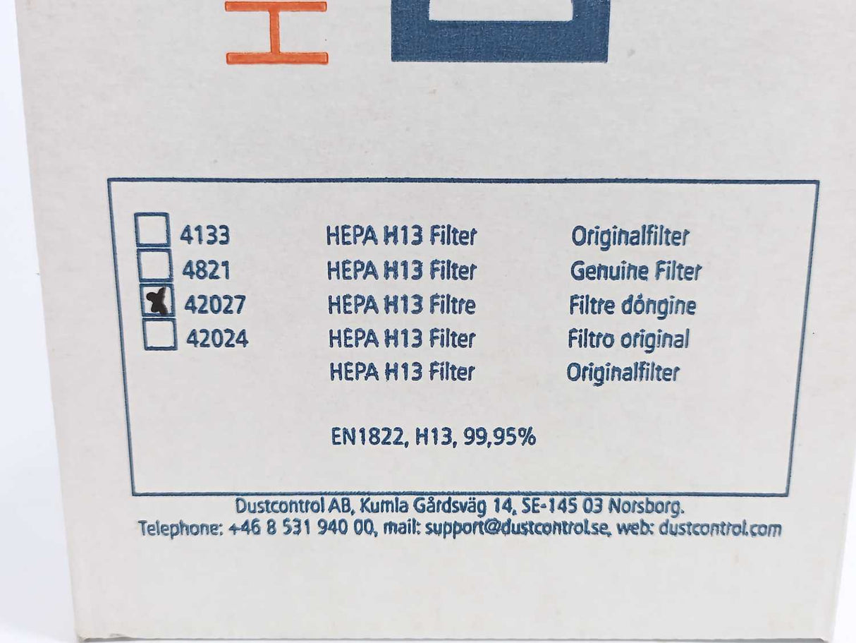 Dustcontrol 42027 HEPA-Filter H13 EN1822
