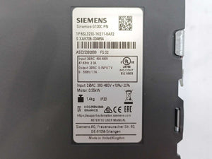 Siemens 6SL3210-1KE11-8AF2 Sinamics G120C PN 0.55kW Frequency Converter