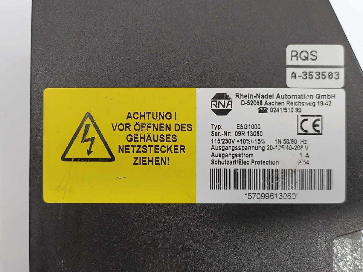 RNA ESG1000 Controller for Vibratory Drive Systems
