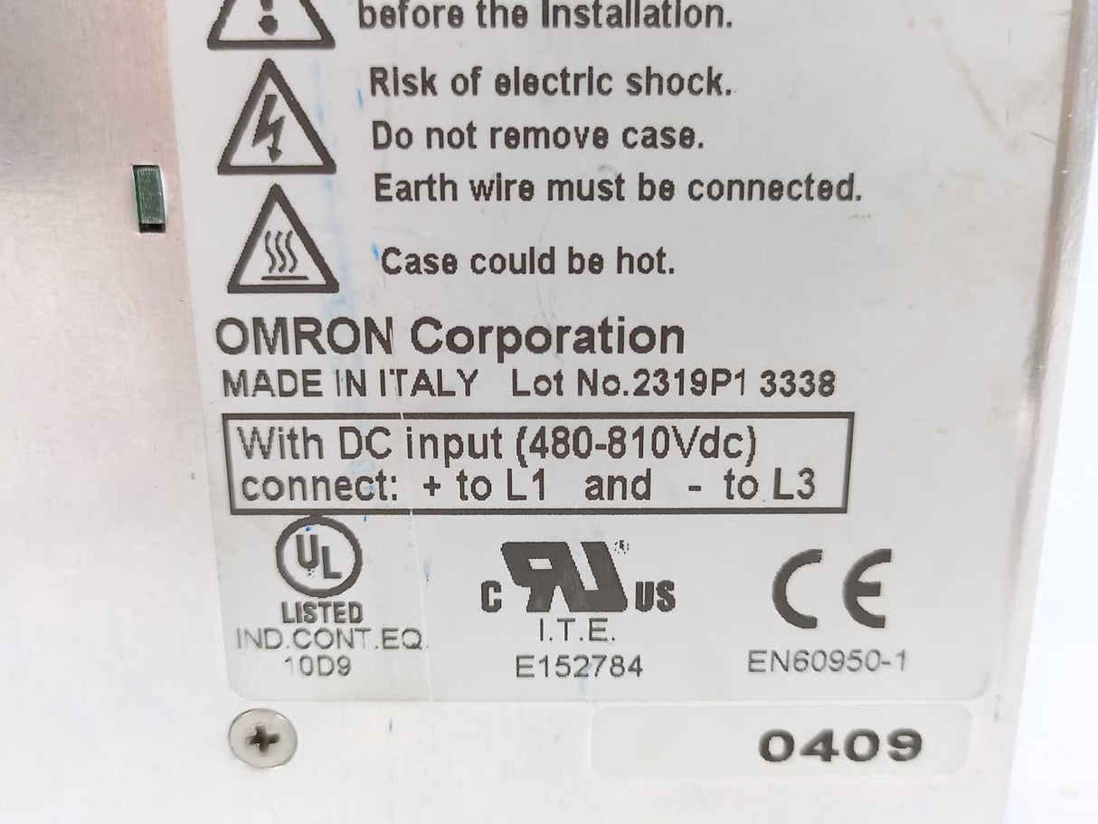 OMRON S8VT-F48024E Power Supply Input 400-500 V 3 AC out: 24V 20A