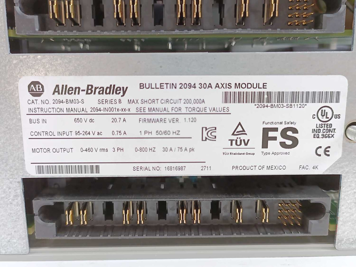 AB 2094-BM03-S Ser. B Kinetix 6000 30A Axis Module