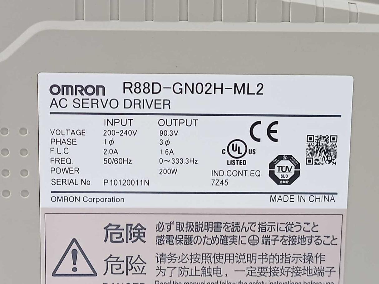 OMRON R88D-GN02H-ML2 AC Servo Drive 0.2 kW