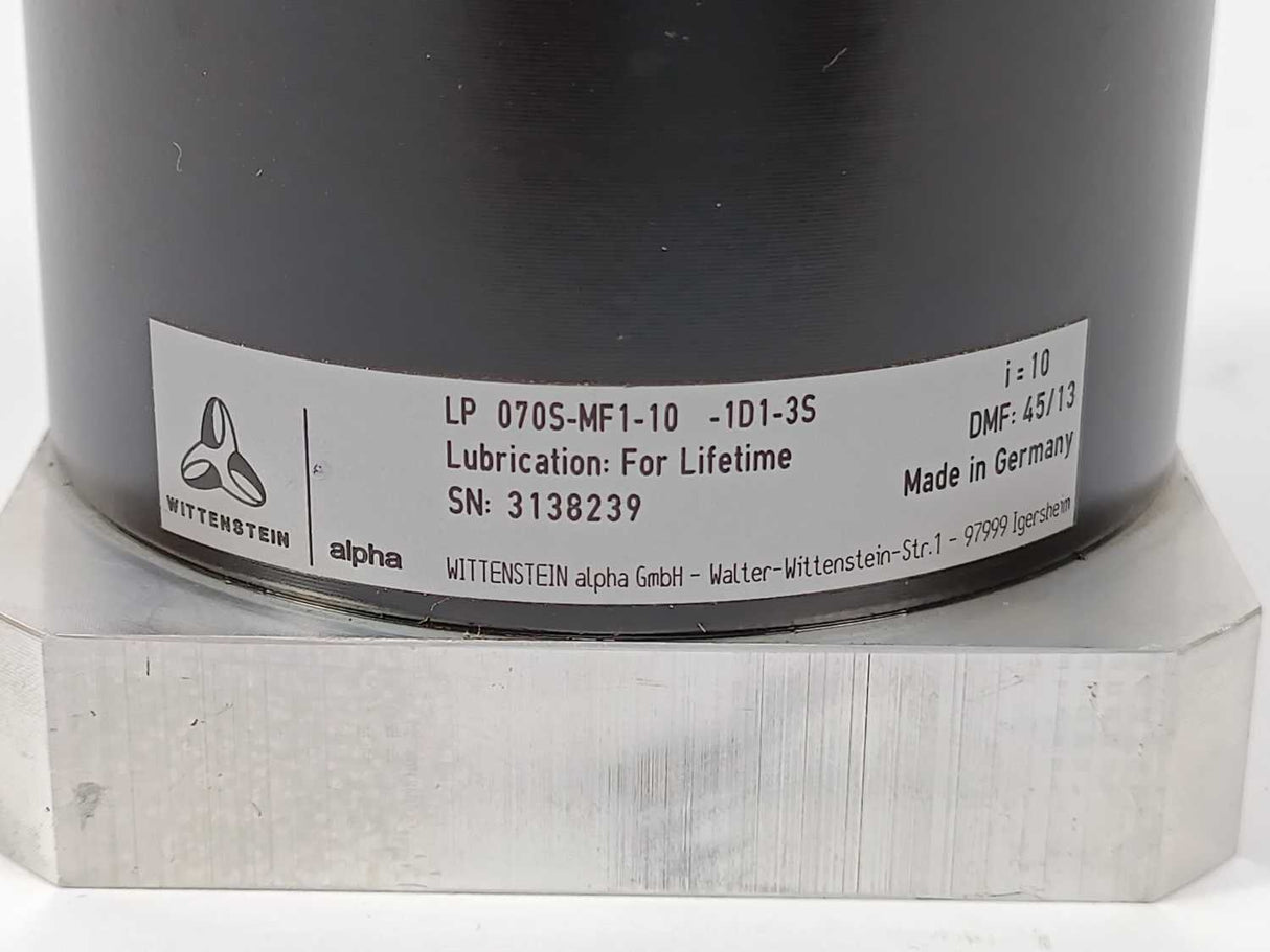 Wittenstein LP070S-MF1-10-1D1-3S LP+Gen3 Low Backlash Planetary Gearhead