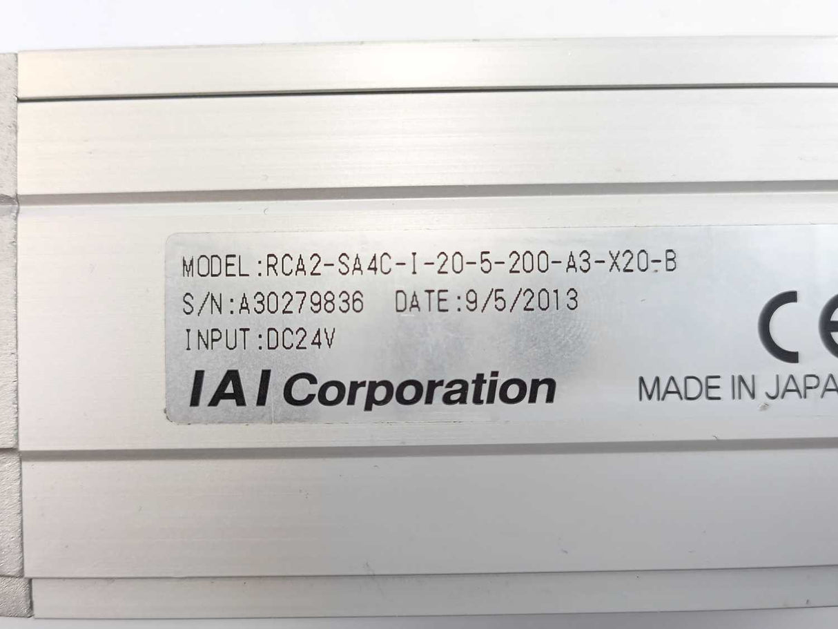 IAI Corporation RCA2-SA4C-I-20-5-200-A3-X20-B ROBO Cylinder Electric Slider DC24