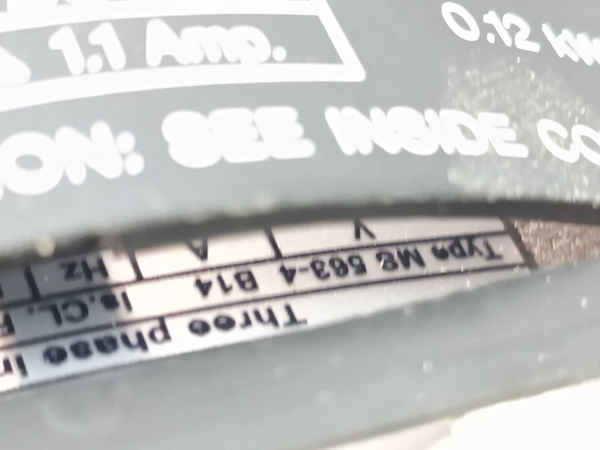 SOCO System MS 563-4 B14 Three Phase Induction Motor 0.12 kW