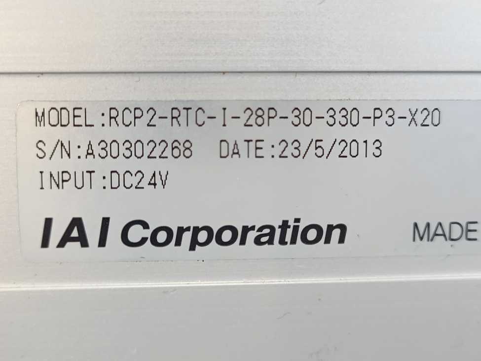 IAI RCP2-RTC-I-28-P-30-330-P3-X20 ROBO Rotorary Medium Flat 88mm Pulse Motor