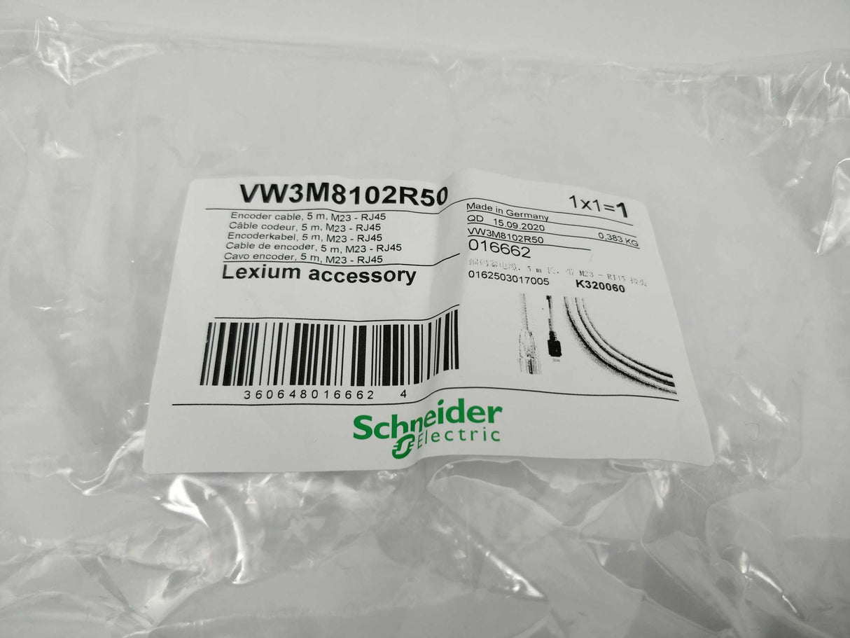 Schneider Electric VW3M8102R50 Encoder Cable, 5m, M23-RJ45