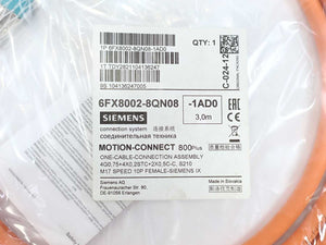 Siemens 6FX8002-8QN08-1AD0 Motion-Connect 800plus One Cable Connection Assembly